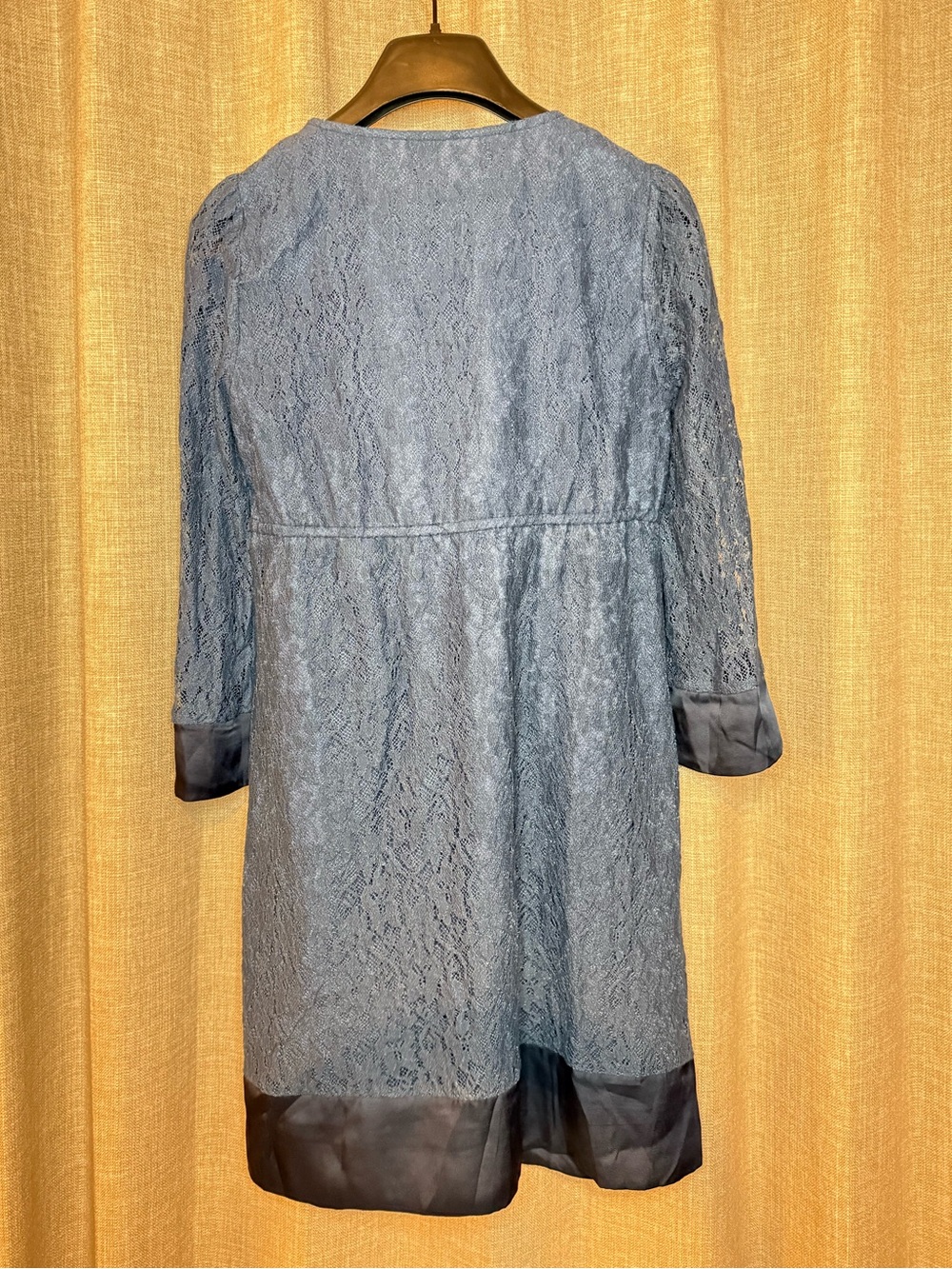 Flying Tomato Blue Lace Embroidered Boho V-Neck Shift Dress Size Medium - Picture 4 of 11
